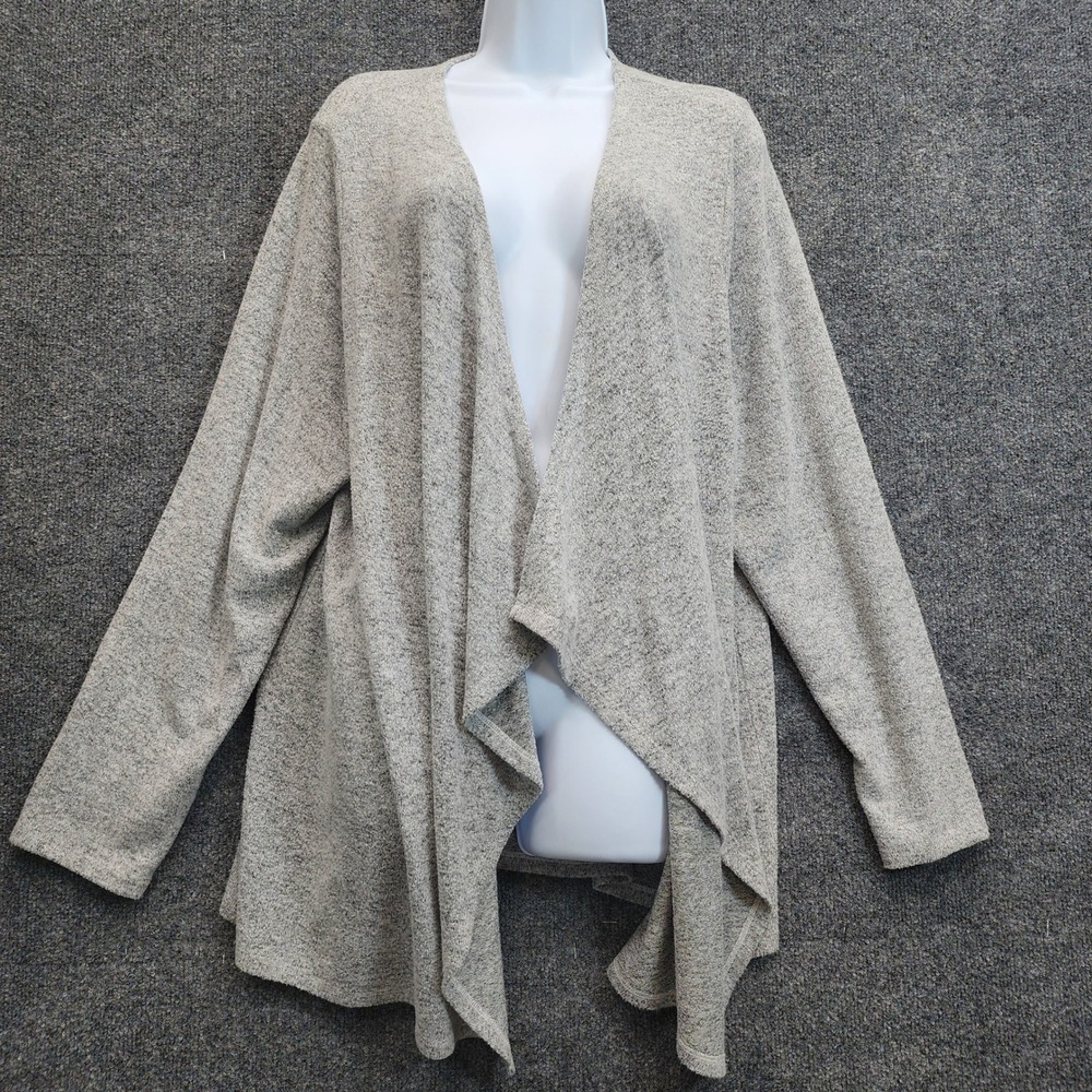 Torrid Women's Heathered Knit Waterfall Drape Open Front Cardigan Sweater Size 2